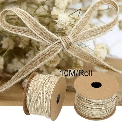10M Vintage Hemp Satin Ribbon Lace Countryside Wedding Party Decoration DIY Apparel Sewing Supplies Gift Packaging Ribbons
