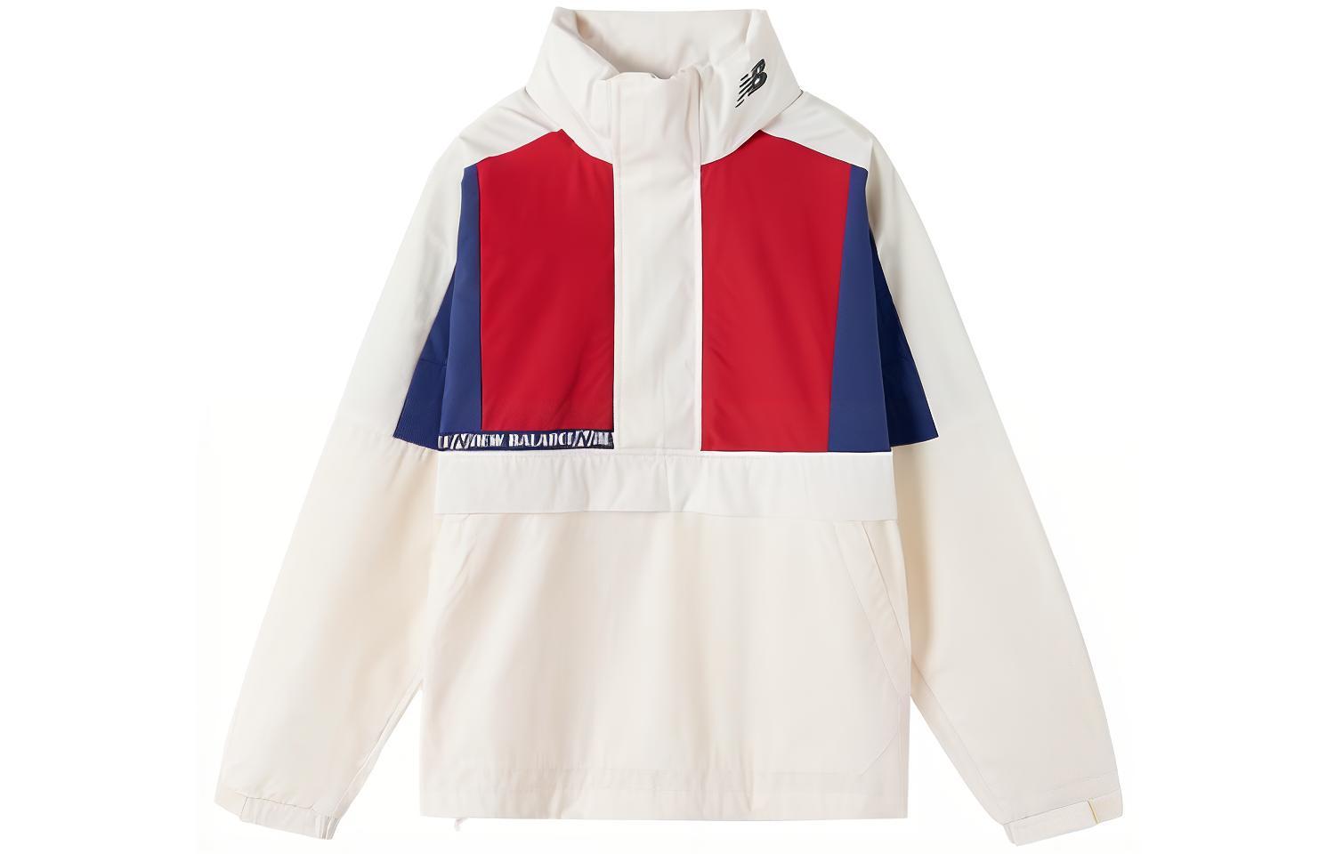 New Balance Jackets Unisex Ecru Stand Collar Moderate Other NAA13023-DRE L