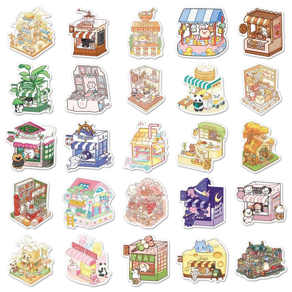 50 Animal Graffiti Stickers - Cute Cartoon Decorations for Phone, Tablet, Water Bottle