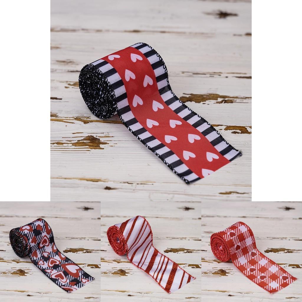 Valentines Colorful Heart Print Ribbon For Gift Wrapping And Crafting Decorations