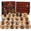 Acrylic Collectible Figurines 24 Days Advent Calendar 2026, Mini Highland Cow/Horse/Dog Figures Christmas Countdown Dolls Set Calendar, 2D Hanging