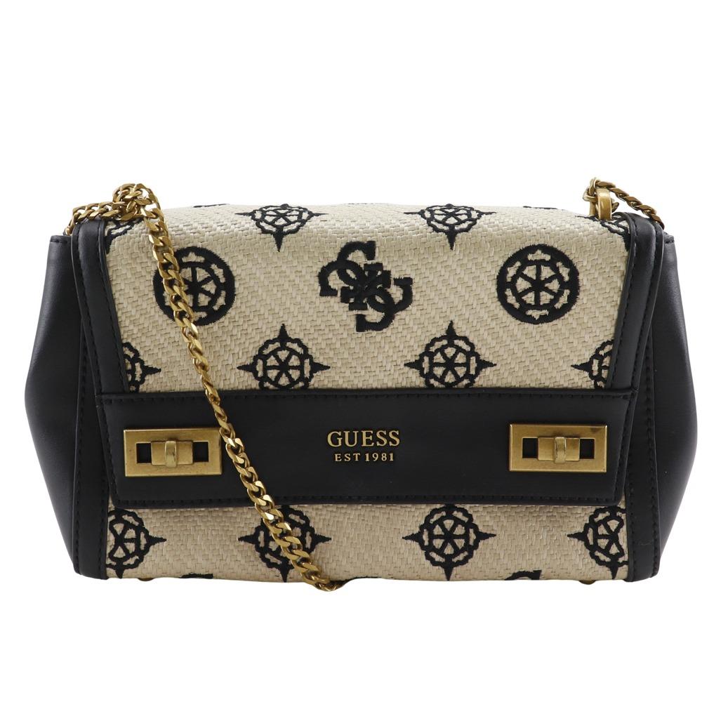 

Guess Katie Flap Shoulder Bag RB787019 Black / beige Raffia/Synthetic leather Women Used