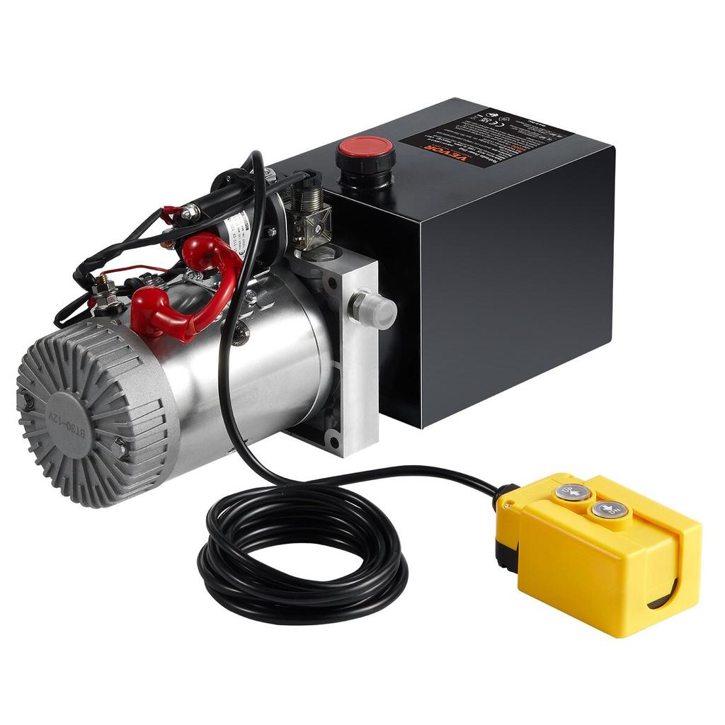 Hydraulic Pump 4 Quart Single Acting Dump Trailer Pump Power Unit DC 12V