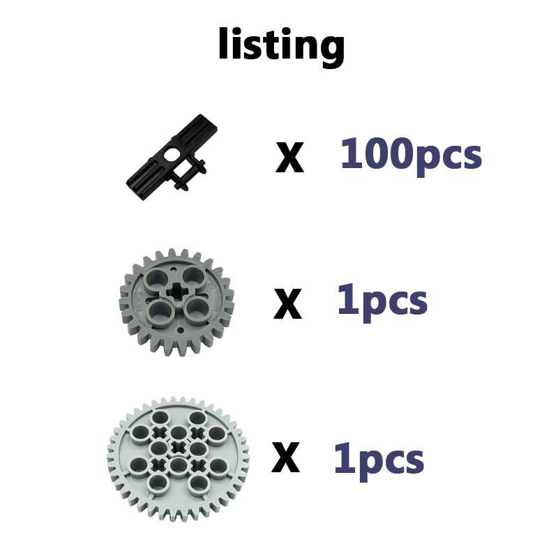 Construction Vehicle Track Compact Particle Building Blocks 3873 15379 Medium Gear Chain About 60cm Fitting Including Lego Parts