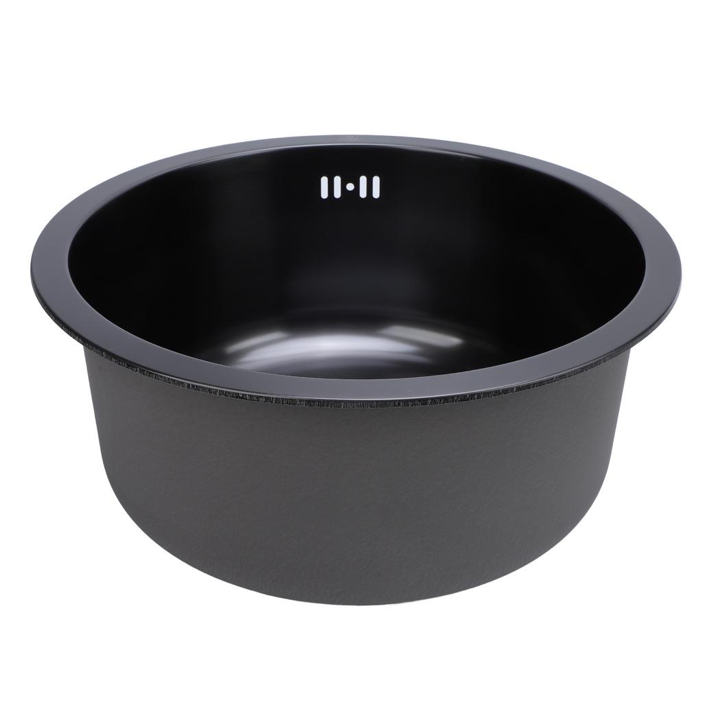 Kitchen Sink 304 Stainless Steel Round Single Bowl Bar Sink for Vegetable Fruit Washing Dishwashing 42cm