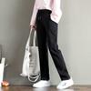 Women's Mid Rise Drawstring Wide Leg Pants Loose Fit Fleece Lined Straight Leg Sweatpants Thick Warm Winter Casual Trousers