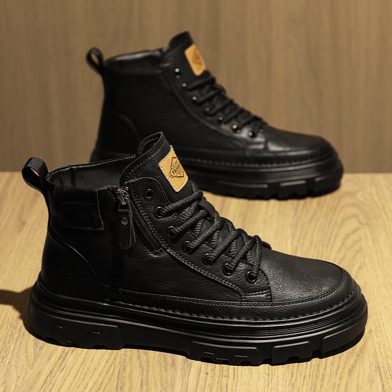 Men's Retro High-Top Work Boots: 2025 Autumn/Winter Thick-Soled Casual Martin Boots