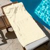 1 Gelb-Weiß gestreiftes Strandtuch Einseitiger 2D-Druck Weiches saugfähiges schnelltrocknendes Strandtuch Pool Strand Urlaub Frische Atmosphäre Geschenk