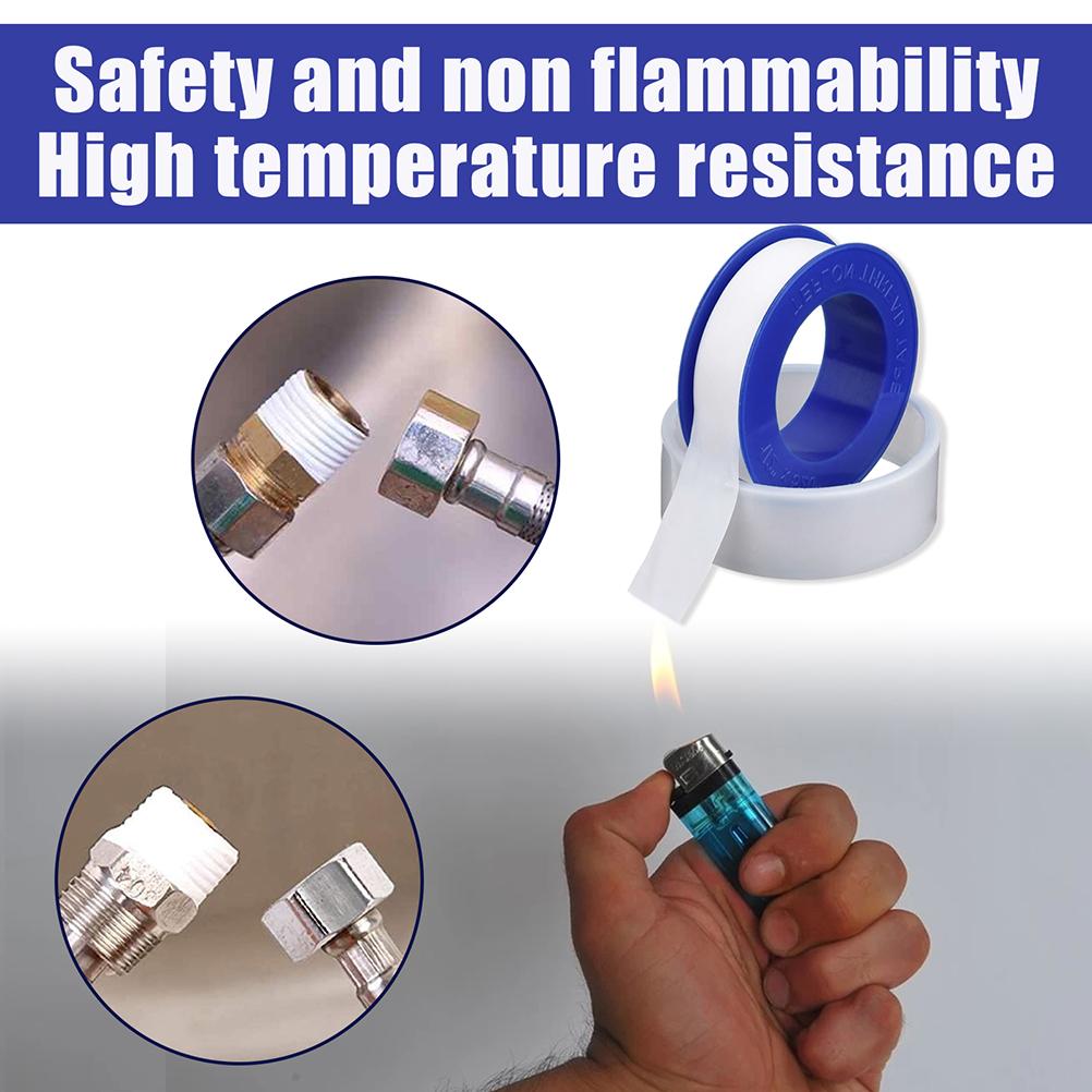 10Pcs Thread Tape Leak Proof PTFE Sealing Tape Waterproof Pipe Sealant Tape for Faucet Water Pipe Gas Pipe