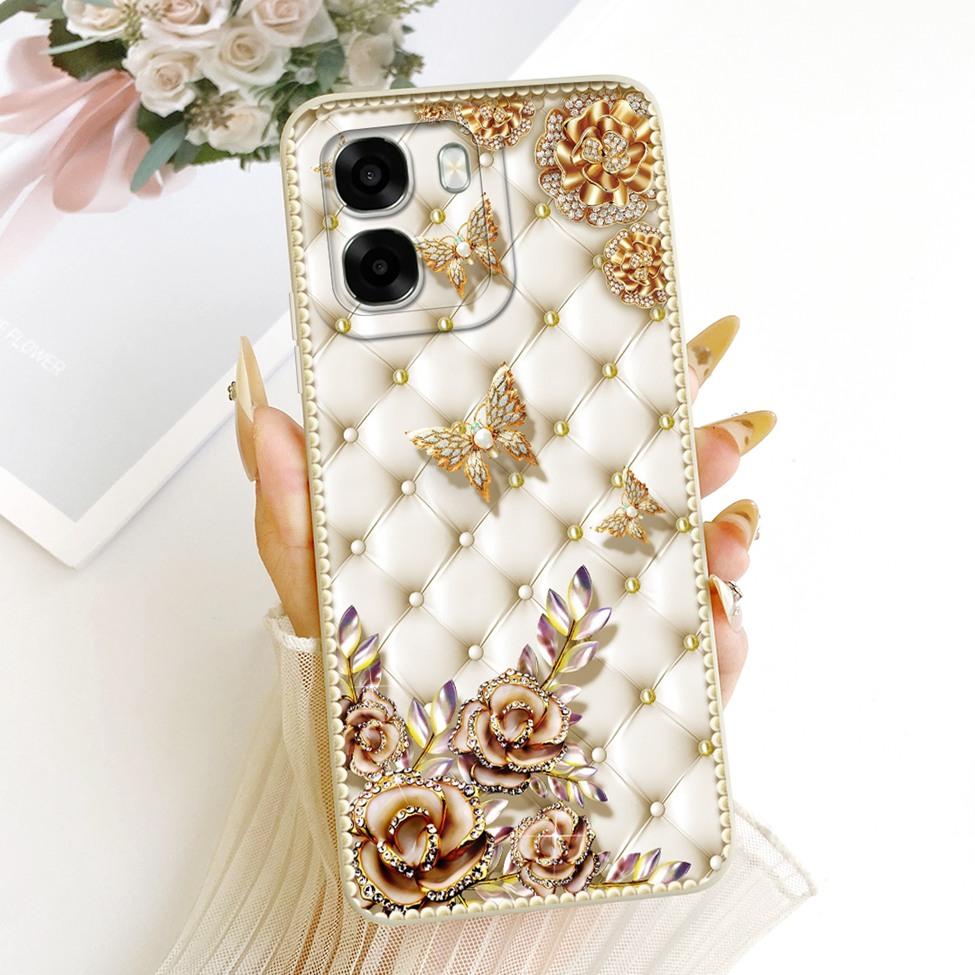 For Oppo A6x 4G CPH2819 5G CPH2783 Phone Case For Oppo A6x Cover Cute Kawaii Luxury Fashion Flowers Cool Painted Silicone Casing