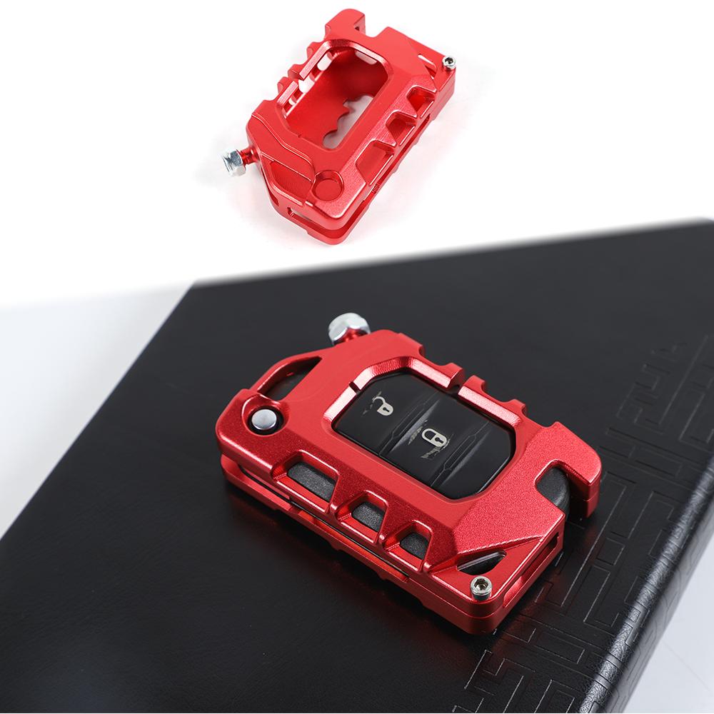 Red Key Fob Cover Case Key Holder Shell Trim for Jeep Wrangler JL 2018-2023 USA