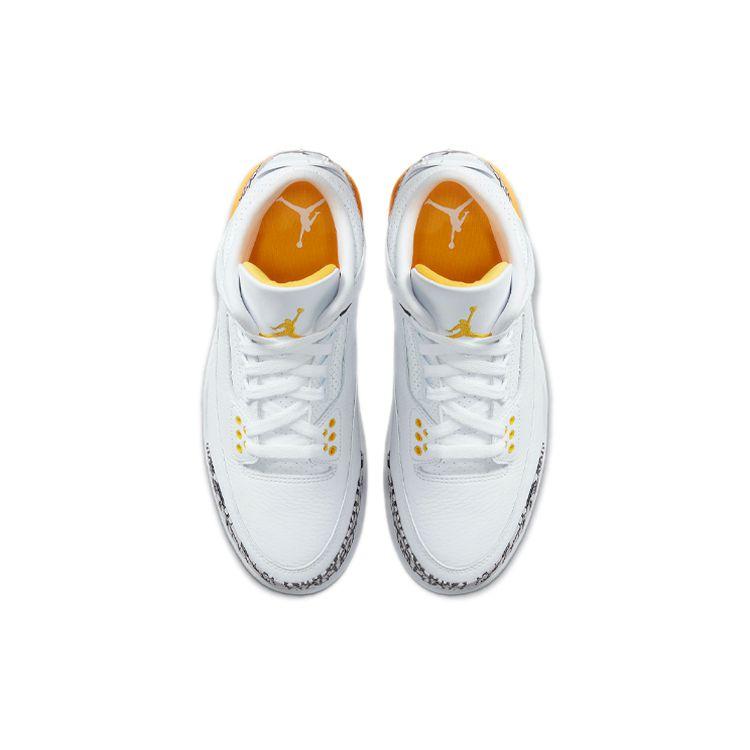 Air Jordan 3 Retro Laser Orange Women Sneakers White Cement-Grey Black CK9246-108