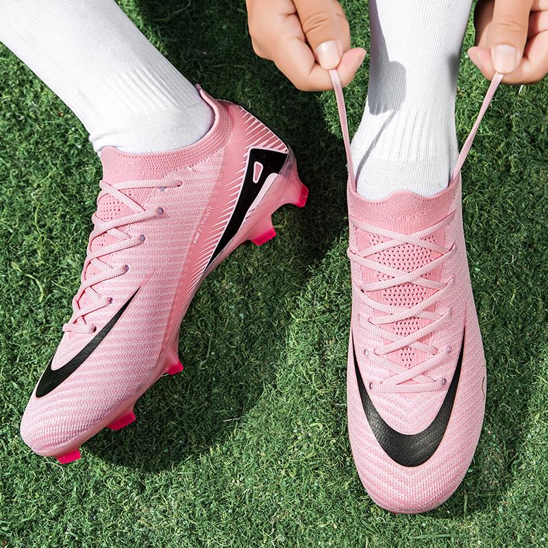 New Men Football Boots Cleats Long Spikes Outdoor Sport Soccer Shoes Adult Training Boys Non Slip Breathable Match Comfortable