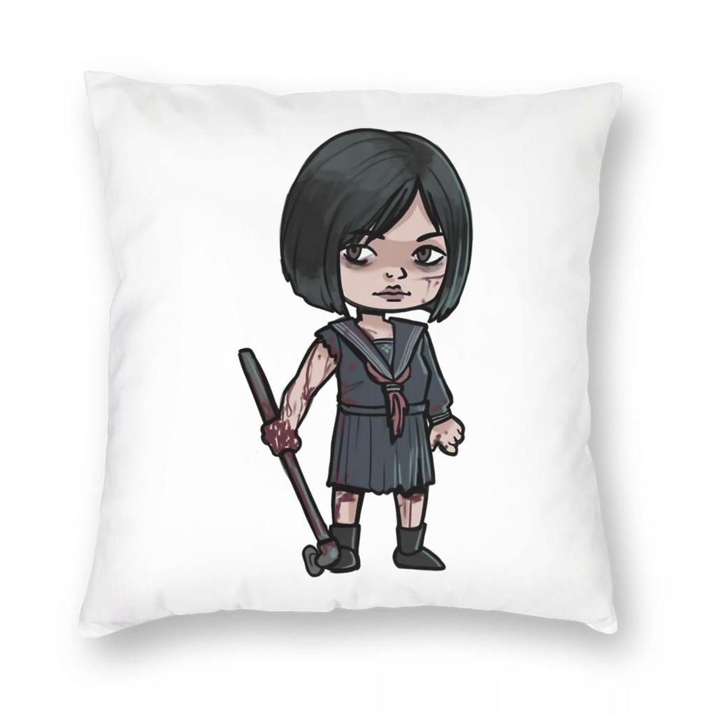 Horror Game Silent Hill F Pillowcase Printed Polyester Cushion Cover Decor Hinako Shimizu Throw Pillow Case Cover Home Zippered
