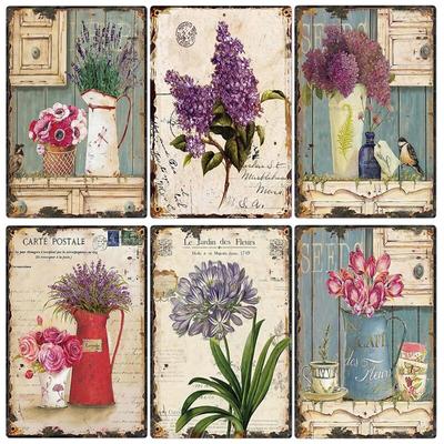 Garden Flower Metal Sign Vintage Poster Metal Plates for Pub Bar Home Wall Decor Retro Flowers Plaque Tin Signs Gift