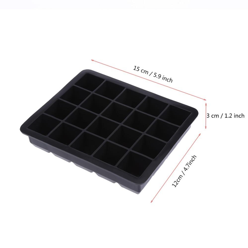 20 Grids Silicone Ice Cube Tray Flexible Ice Cube Container Practical Ice Cube Mold  Home чёрный