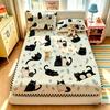 3pcs Cartoon Bear Kitten Printed Chipless Bed Sheet Set Multiple Sizes Soft Bed Cover Bedroom Bedding Decoration, Gift Bedding
