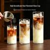 Tasse en Verre Borosilicaté Résistante à la Chaleur pour Café, Cold Brew, Jus ou Boissons Glacées