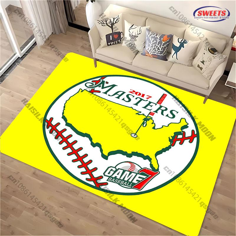 1PC P-Prem1um Golf M-Masters Logo Carpet Rug for Living Room Bedroom Sofa,Office Areas, Mat,Multi Size Optional, Great Gift Rug