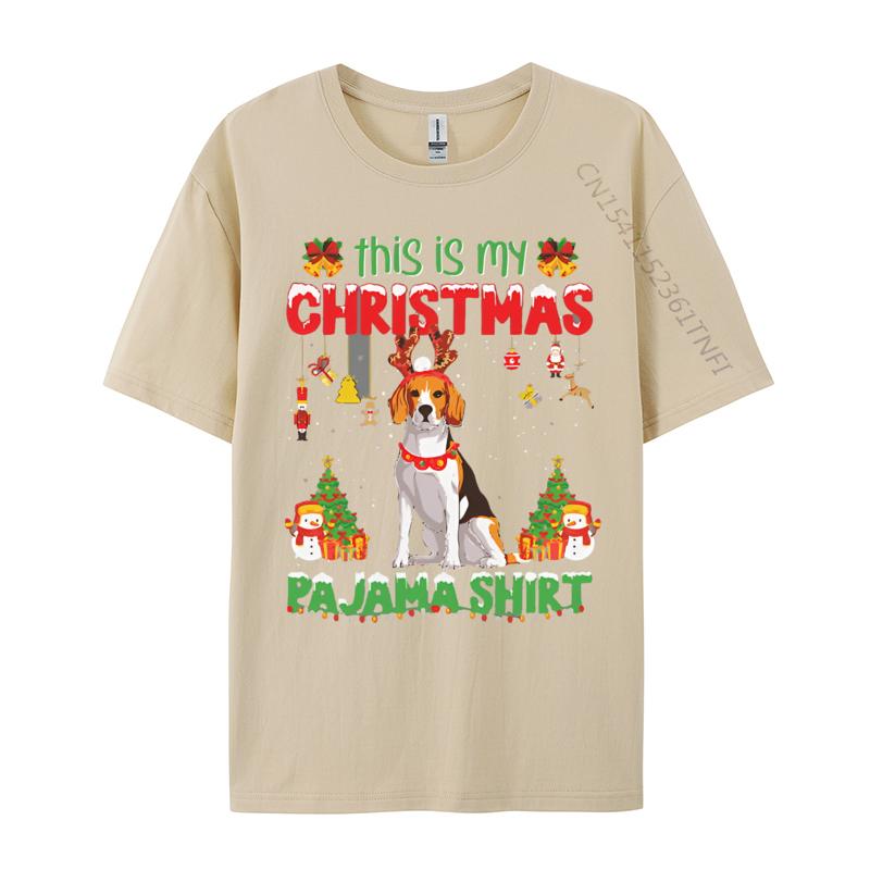 Beagle Christmas This Is My Christmas T Shirts Print Tee Shirts Unisex Casual Plus Size Oversize Graphic Tees