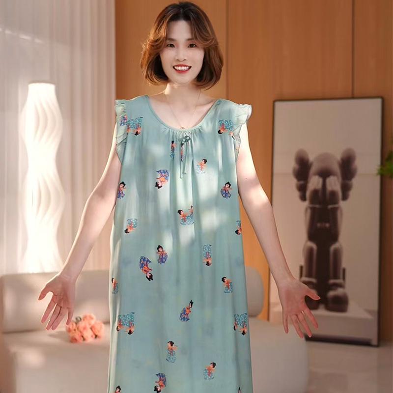 Women's Cotton Silk Camisole Pajama Dress - Summer, Loose Fit, Cute Japanese Style, Sexy and Thin, Perfect for Students