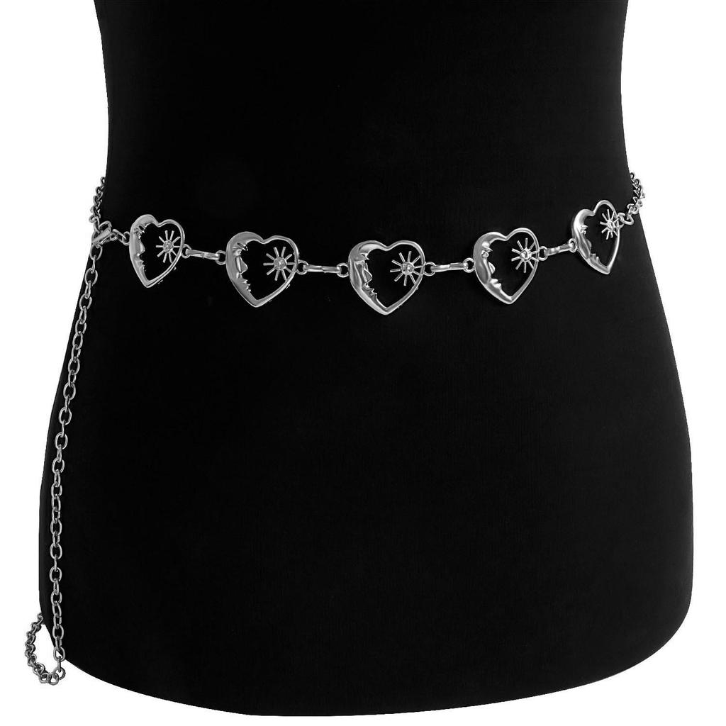 Atmospheric Metal Pendant Waist Chain - Women's Trendy Fashion Body Belt Accessory.