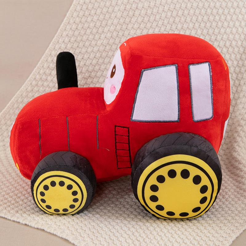 Cartoon Tractor Plush Toy Bedtime Comfort Pillow for Kids