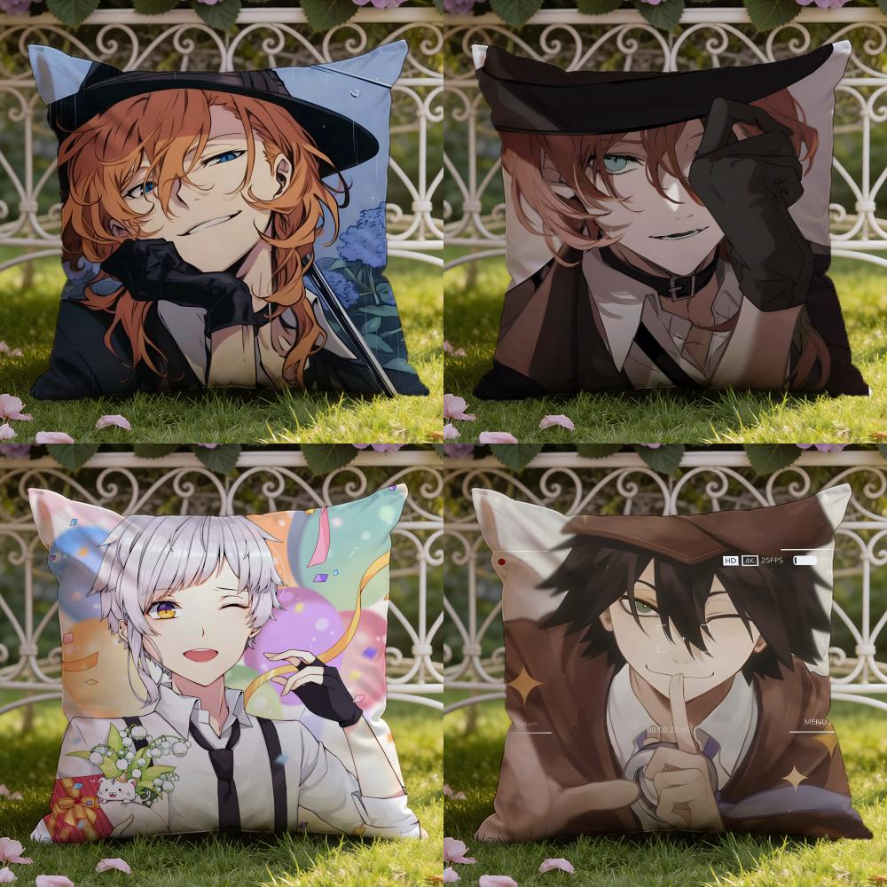 B-Bungo Stray AnimeCani Copricuscino Casa e Auto Copricuscino a Doppia Scena: Reversibile per un Comfort Premium