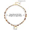 Maillard handmade old money wind tiger's eye stone beaded necklace high-end light luxury original design autumn and winter sweater chain