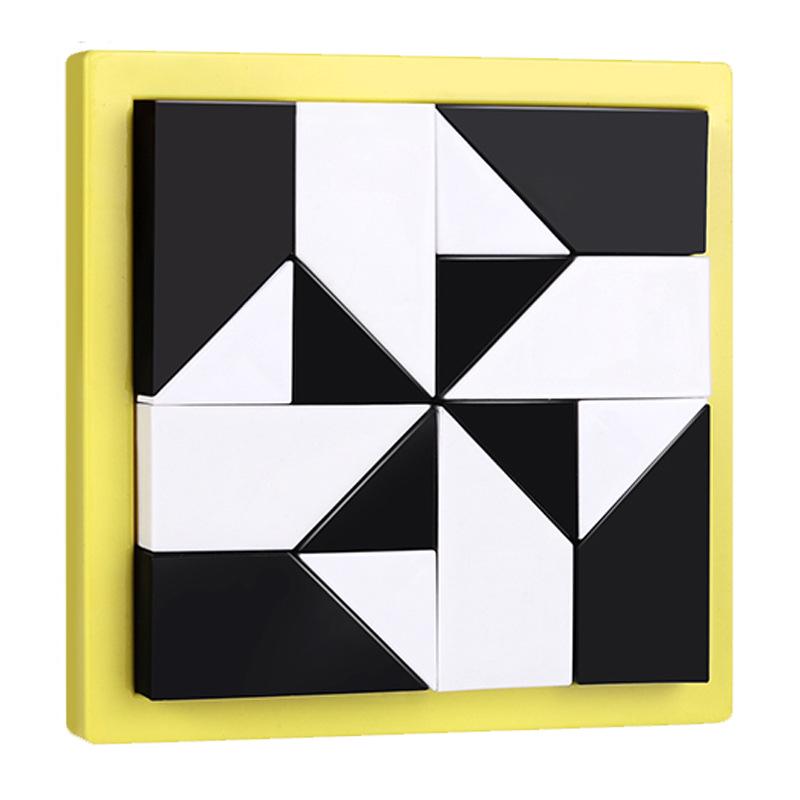 Educational Building Block Puzzle for Ages 3-10: Black and White Thinking Skills for Boys and Girls