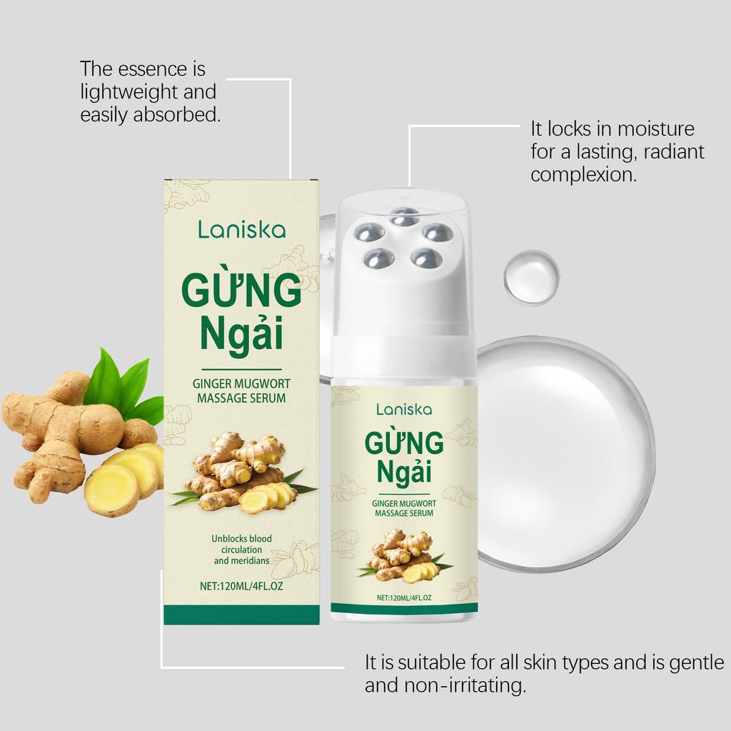 Ginger Wormwood Roller Massage Liquid, Gentle Nourish & Hydrate, Neck & Shoulder Soothing, Daily Massage Care