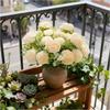 1Pc 5 Forks Bulbous Chrysanthemum Peony Festival Diy Accessory Home Floral Arrangement Wedding Bouquets Decor Artificial Flowers