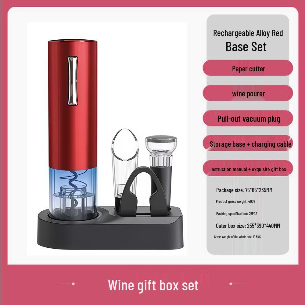 Premium Automatic Electric Wine Opener with High-End Base - Gift Set