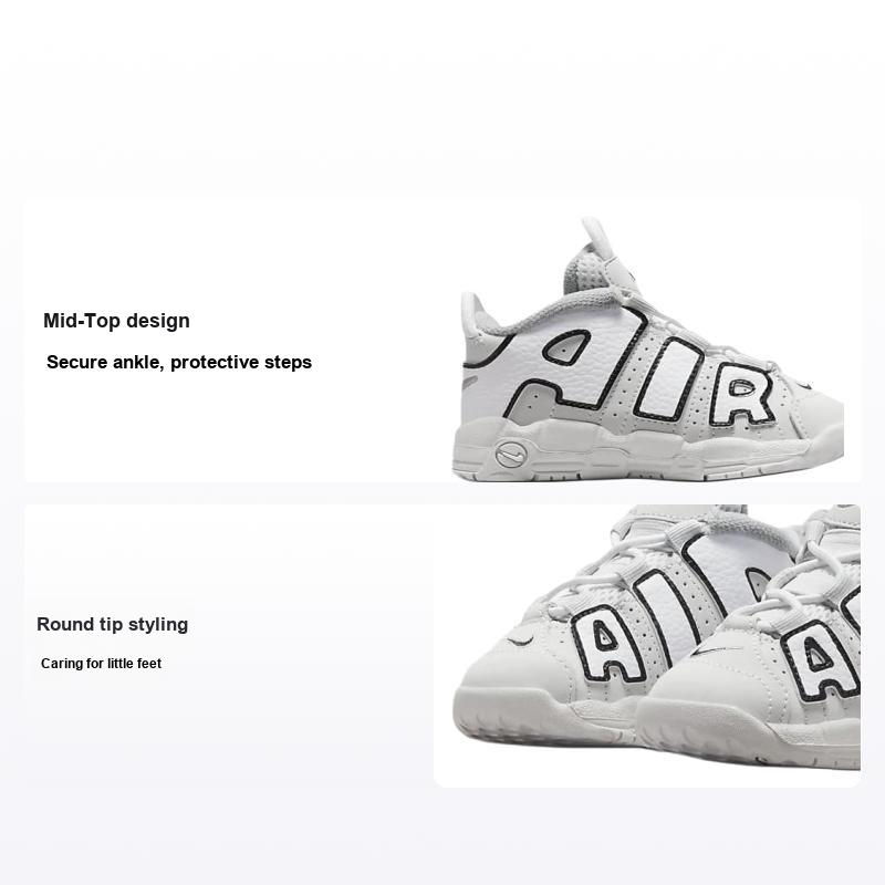 Nike Air More Uptempo TD Photon Dust Черные детские кроссовки Белый металлик-серебристый FD0024-001 25