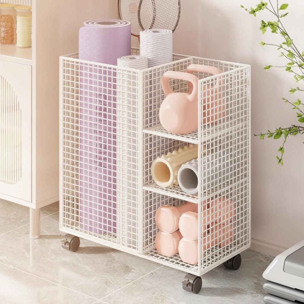 Mobile Sports Equipment Storage Cart Portable for Home Gym, Playroom