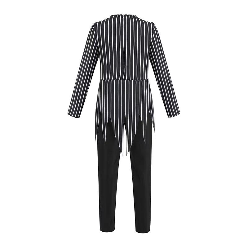 Kids Jack Skellington Cosplay Costume The Nightmare Before Christmas Boys Striped Outfit Halloween Party Fancy Dress Up Set