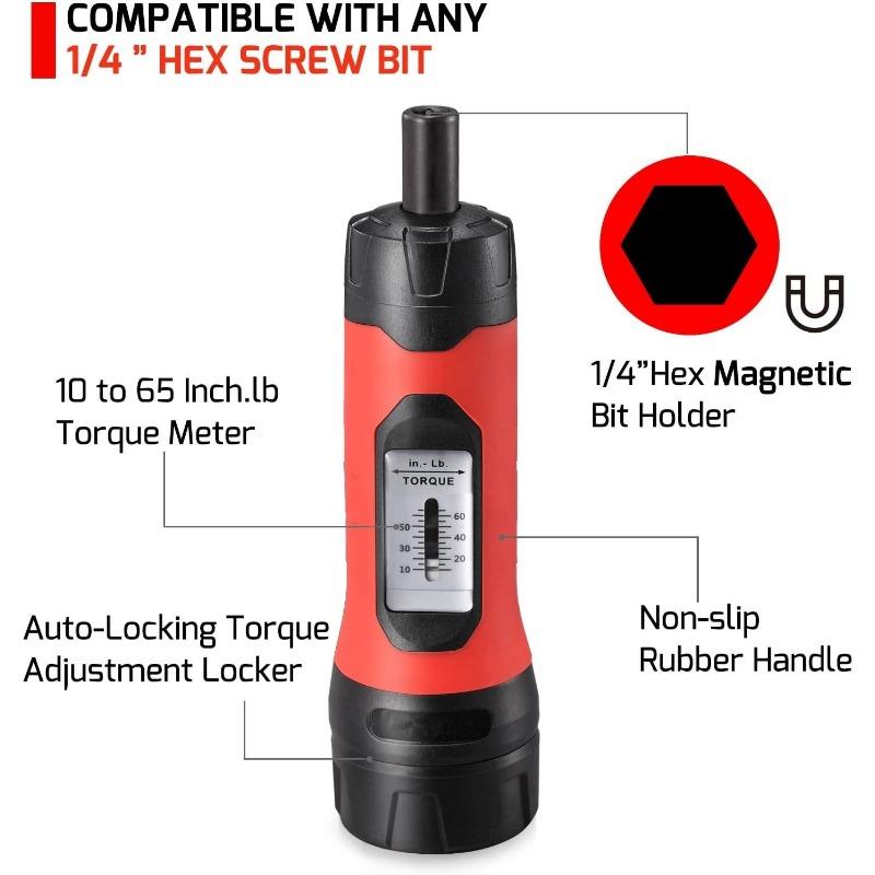 Preset Adjustable 10-65In.lb Manual Torque Driver Torque Screwdriver Home Repair Tools