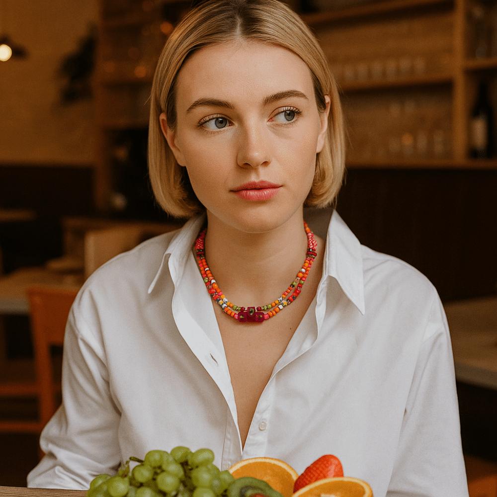 Ethnic Style Multilayer Bead Necklace Marine Organism Charms Dopamine Necklace  Gift