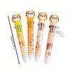 10pcs 0.5mm Cute Little Tiger Ten-color Ballpoint Pen Hand Account Marker Pen 10 Color Cartoon Head Press Ballpoint Pen Graffiti Pen