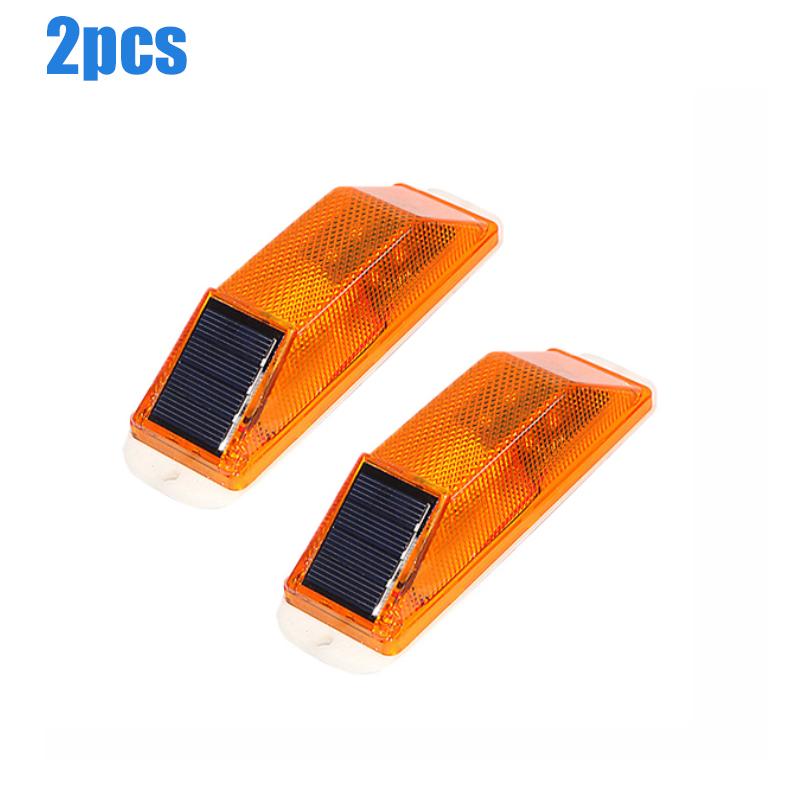 2Pcs Solar Strobe Warning Light LED Lamp Rechargeable Night Safety Driving Solar Strobe Flashing Lights LED Chip Car Accessories