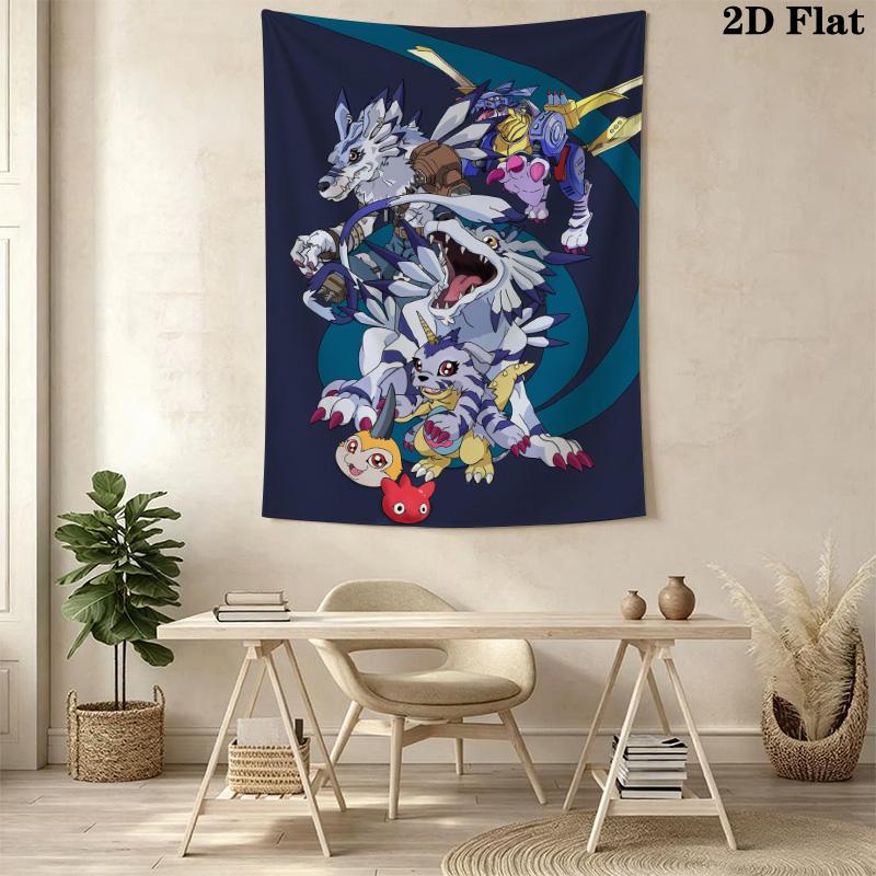 Digimon Ultimate Adventure Tapestry Background Cloth Fashion Print Homestay Soft Decoration Tapestry Background Cloth Soft