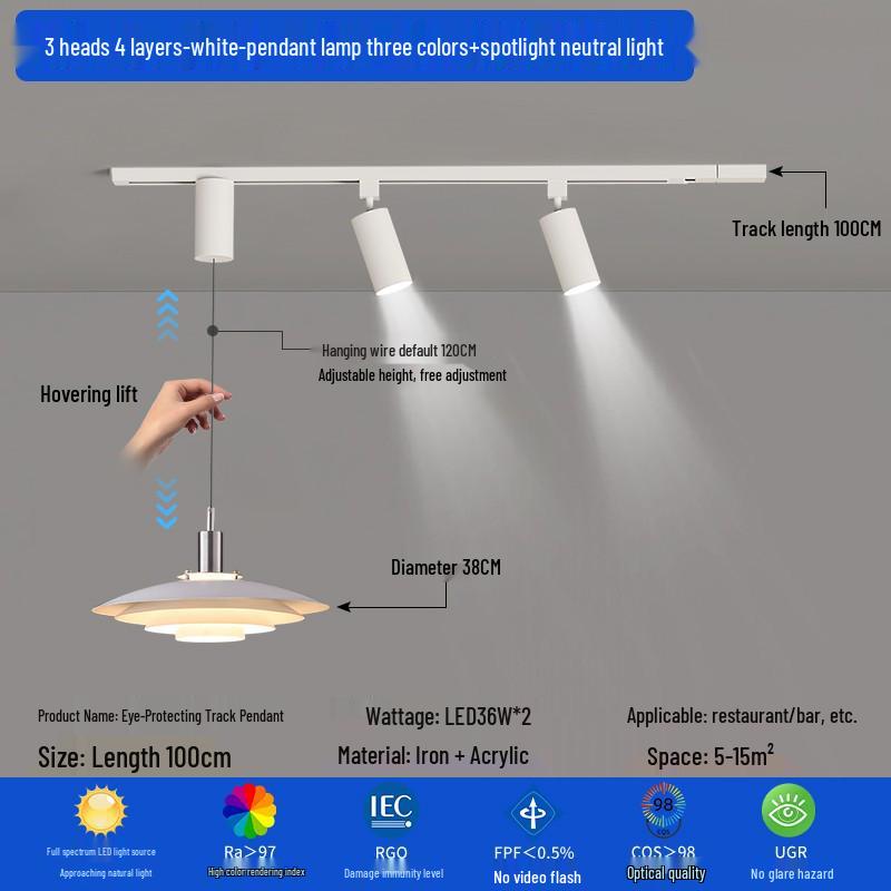 Adjustable Retractable Nordic Pendant Light - Creative Bar Island Flying Saucer Design