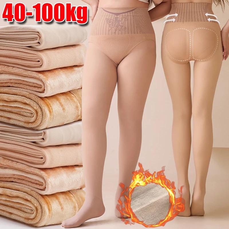Fashion Printing Thicken Warm Tights Women Winter High Waist Thermal Stockings Leggings Sexy Translucent Fleece Velvet Pantyhose