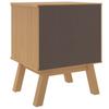 OLDEN Nightstand Gray and Brown Solid Pine Wood