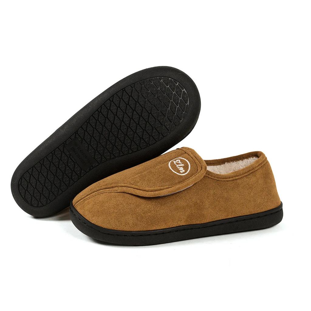 Comwarm Winter Women Fur Shoes Home Plush Cotton Shoes Men Indoor Unisex Warm Shoes Adjustable Outdoor Soft Non-Slip Fuzzy Shoes