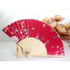 1 Peça Ventilador de Dança de Mão Estilo Chinês Padrão Personalizado Ventilador Dobrável de Bambu Ventilador de Mão para Casamento Ventilador de Flor de Bambu