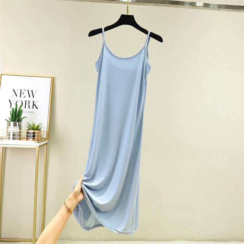 Plus Size Women s Ice Silk A-line Slip Dress - Summer 2025 Collection XL (suggested for 55-65 kg)