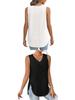 Spring/Summer V-Neck Sleeveless Eyelet Jacquard Women's Casual Vest Top