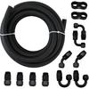 10AN 20FT Braided Fuel Line Kit Stainless Steel Nylon CPE Hose & Fittings | Universal Braided Fuel Transfer Hose Assembly, For Fuel, Oil, Coolant,