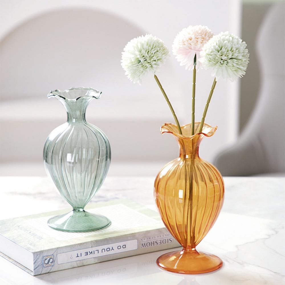 Einfache Glas Blumenvase Hydroponik Flasche für Schreibtisch Blumenarrangement für Wohnzimmer Heim Büro Dekoration